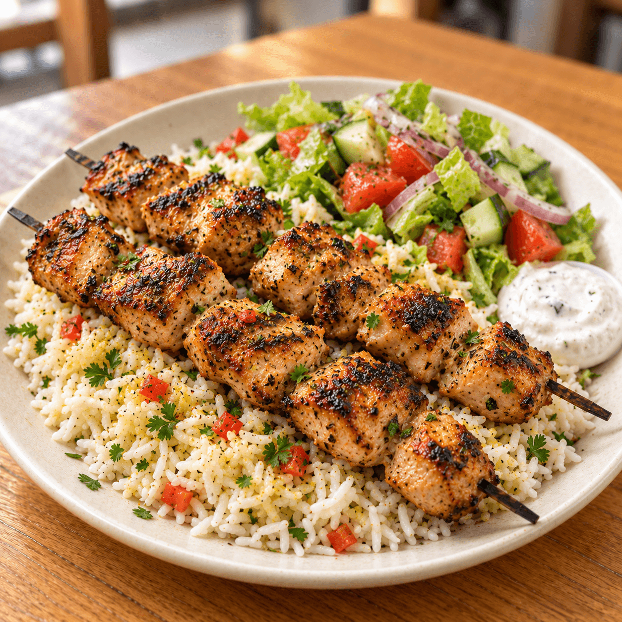 Chicken Kabab Over Rice