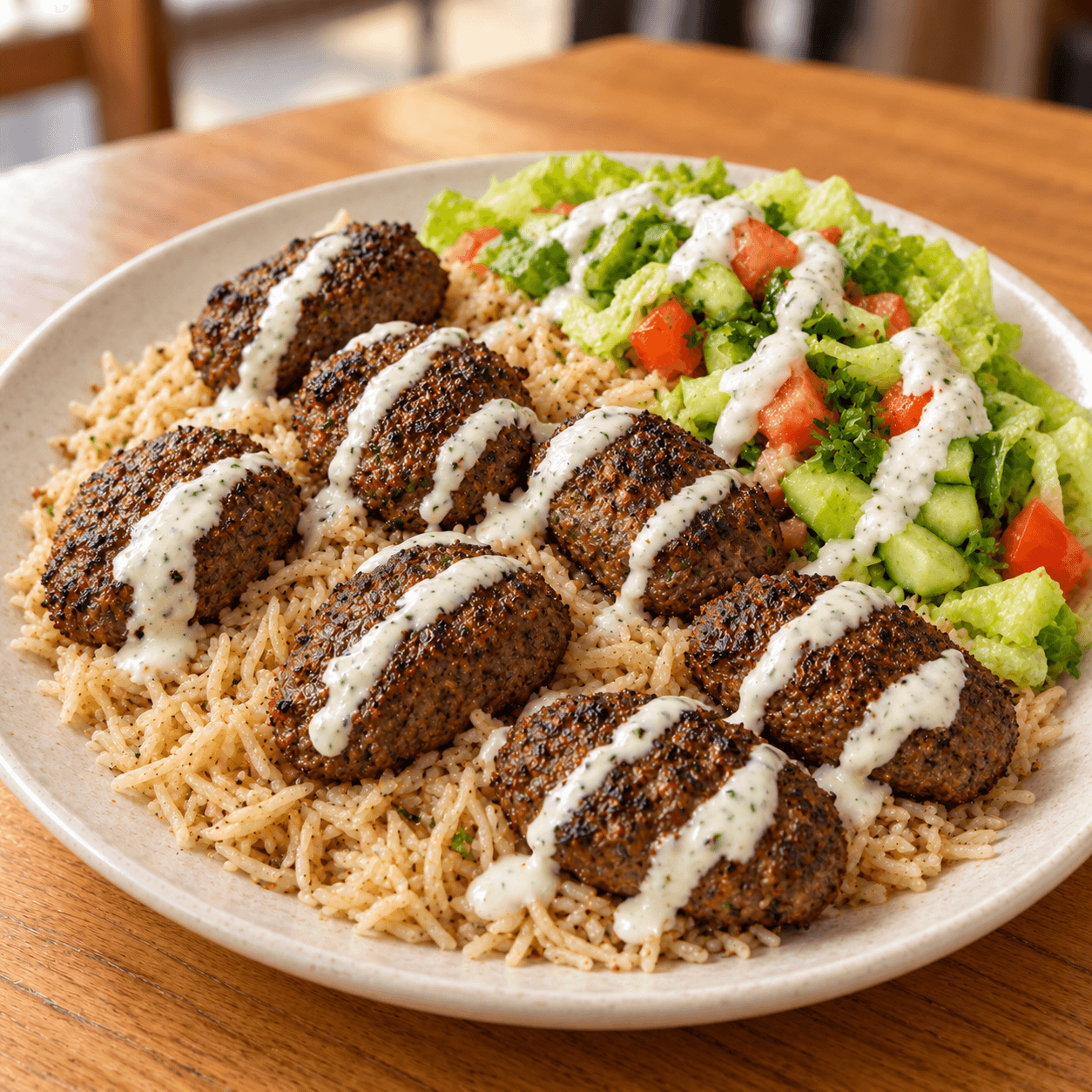 Kofta Kabab Over Rice
